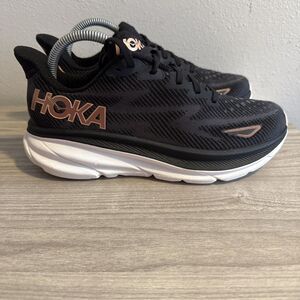 Hoka One One Women Clifton 9 1127896 BRGL Black Running Shoes Sneakers Size 8 B